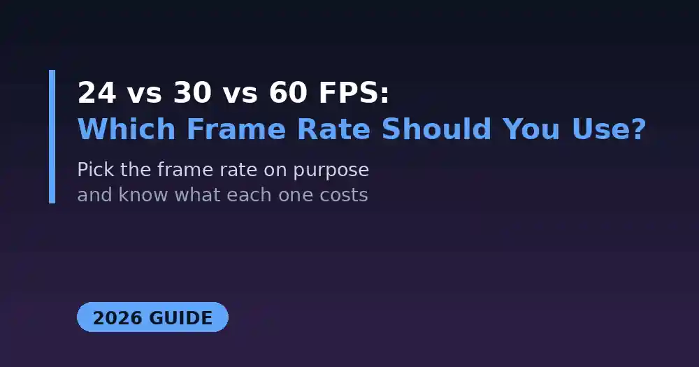 24 vs 30 vs 60 FPS: Which Frame Rate Should You Use (2026 Guide)