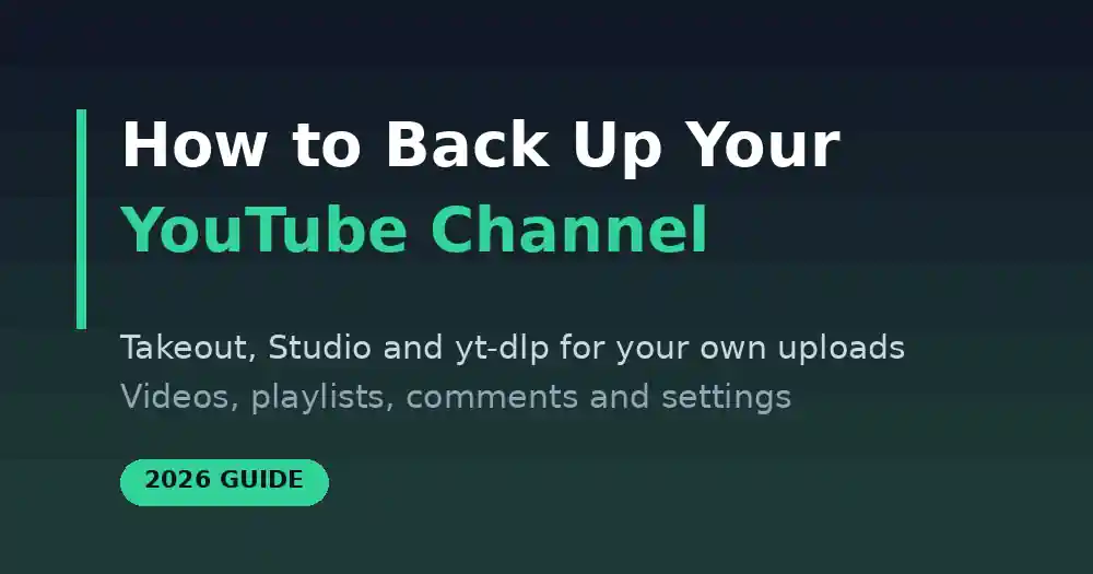 How to Back Up Your YouTube Channel (2026 Guide)