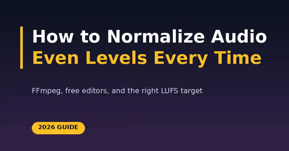 How to Normalize Audio in a Video: Even Levels Every Time (2026)