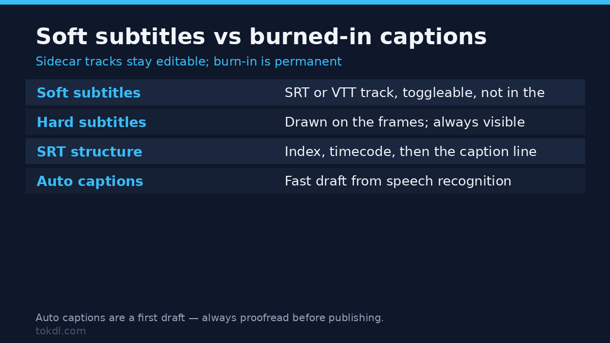 How to add subtitles to a video: soft subtitles versus burned-in captions