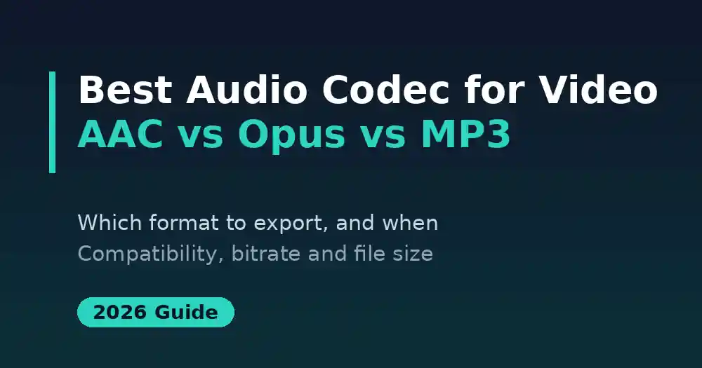 Best Audio Codec for Video: AAC vs Opus vs MP3 (2026)