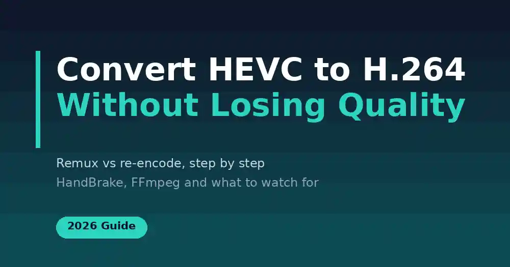 How to Convert HEVC to H.264 Without Losing Quality (2026 Guide)
