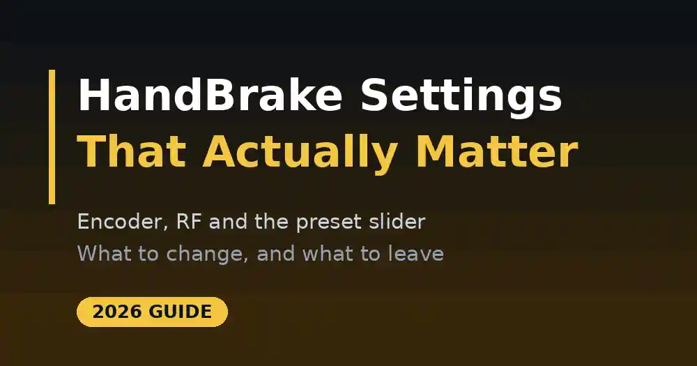 HandBrake Settings Explained: Presets, RF and What to Change (2026)