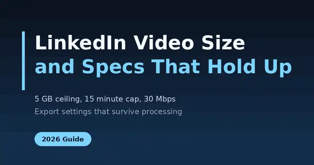 LinkedIn Video Size and Specs: Get the Upload Right First Time (2026)