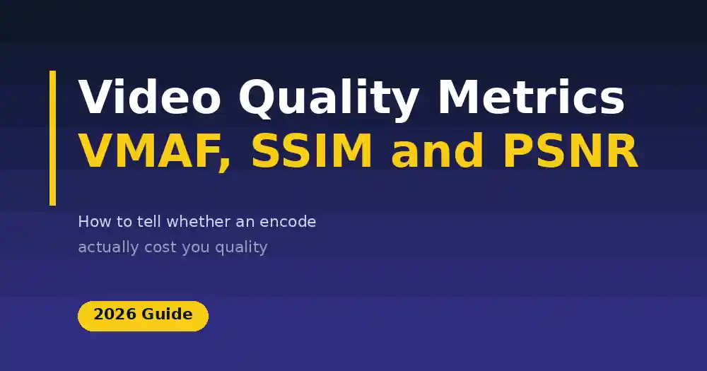 Video Quality Metrics Explained: VMAF, SSIM and PSNR (2026 Guide)